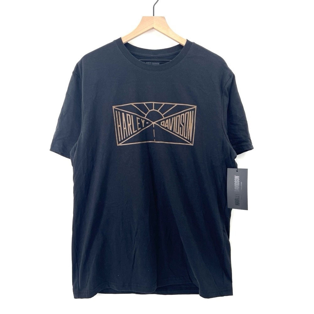 2 Harley-Davidson T Shirt Short Sleeve Black Cream Legendary XL Ellicottville NY